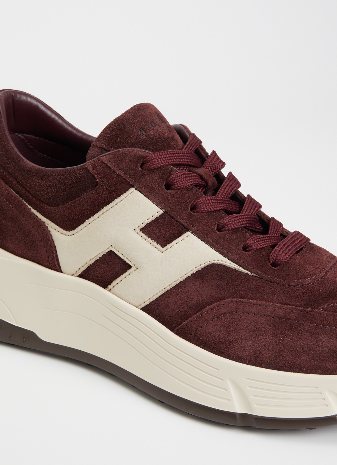 Hogan Hifi sneaker van suède - detail 5 bordeauxrood