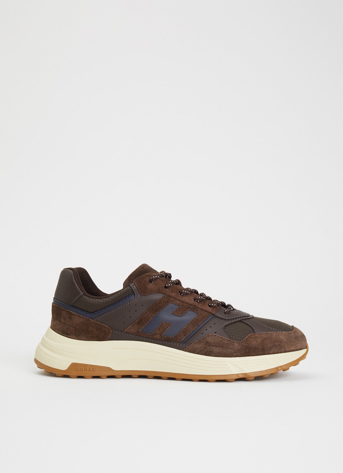 Hogan Hyperlight sneaker met mesh details - voorkant bruin