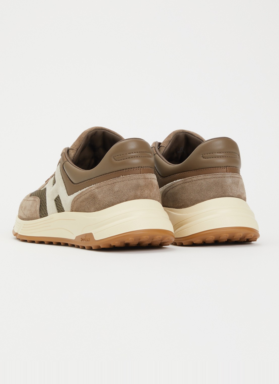 Hogan Hyperlight sneaker met suède details - achterkant 5 taupe