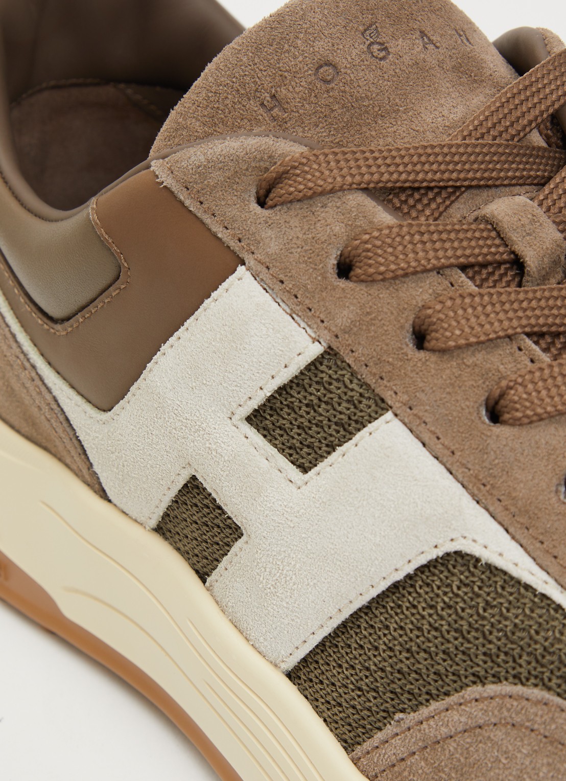 Hogan Hyperlight sneaker met suède details - detail 4 taupe