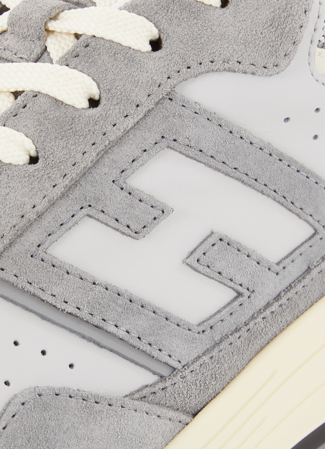 Hogan Hyperlight sneaker van leer met mesh details  - detail 7 grijs