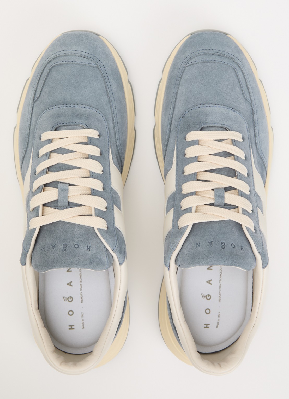 Hogan Hyperlight sneaker van suède met details van leer - detail 3 blauwgrijs