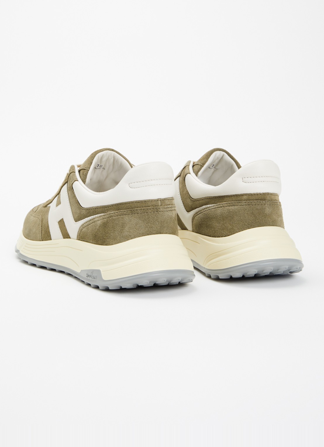 Hogan Hyperlight sneaker van suède met details van leer - achterkant 5 olijfgroen