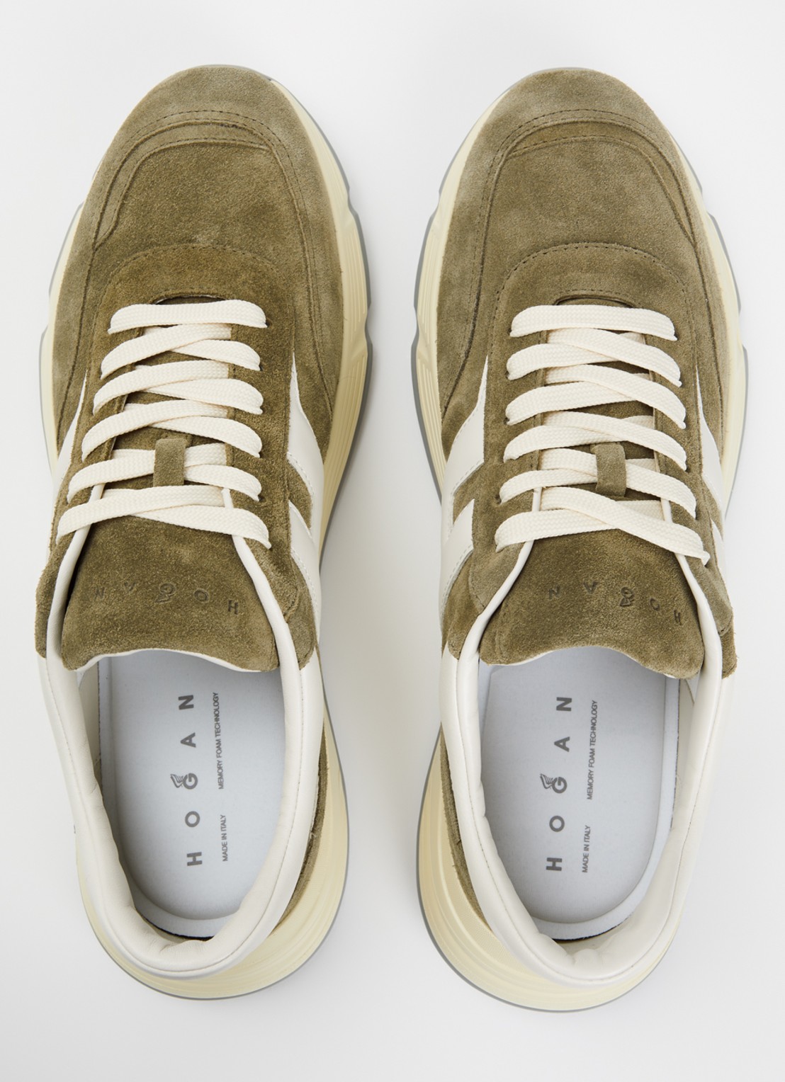 Hogan Hyperlight sneaker van suède met details van leer - detail 2 olijfgroen