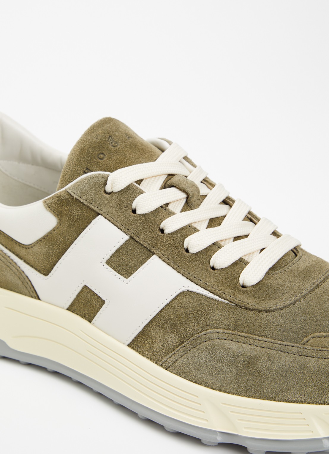 Hogan Hyperlight sneaker van suède met details van leer - detail 4 olijfgroen