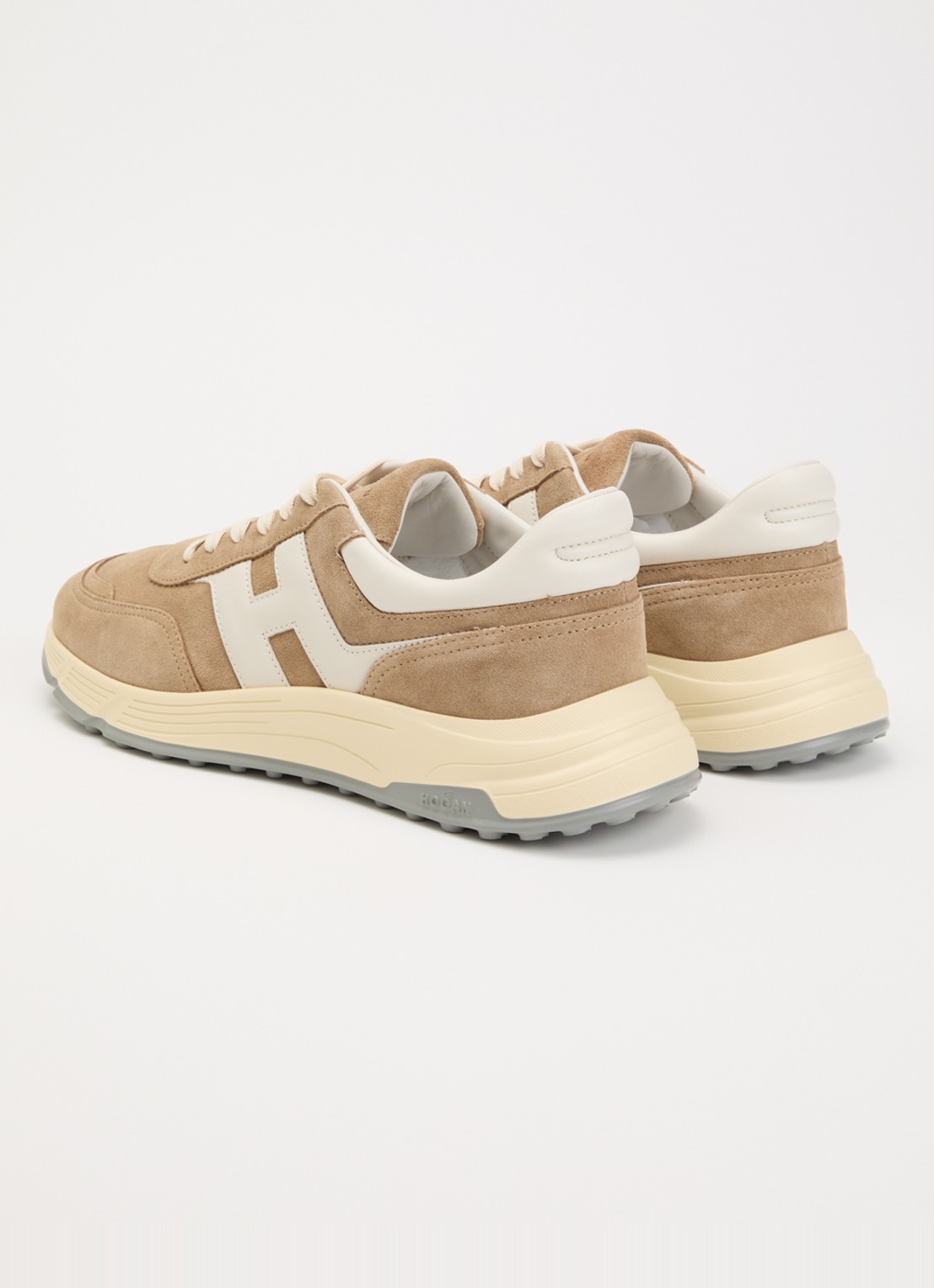 Hogan Hyperlight sneaker van suède met details van leer - achterkant 5 zand