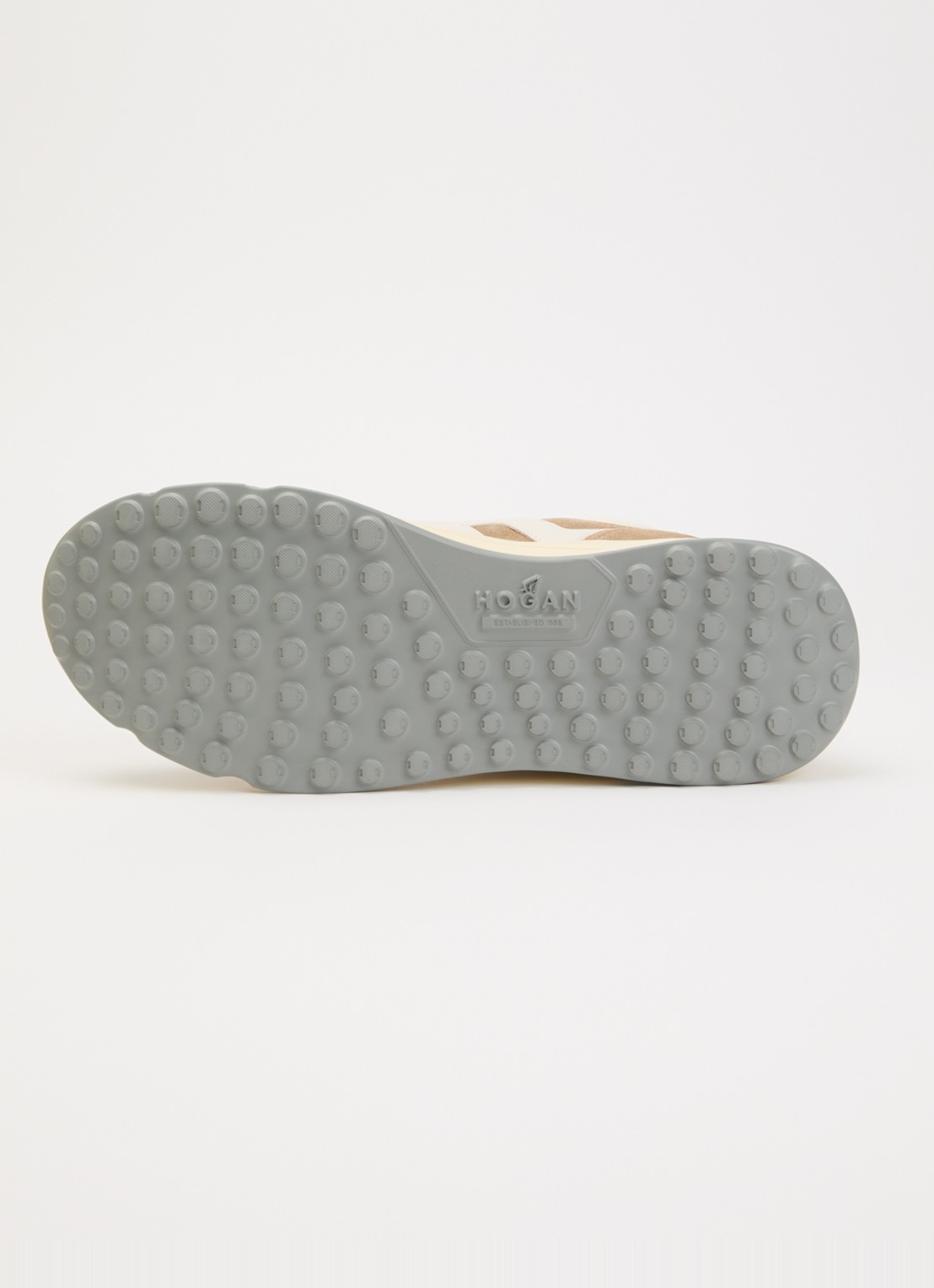 Hogan Hyperlight sneaker van suède met details van leer - detail 3 zand