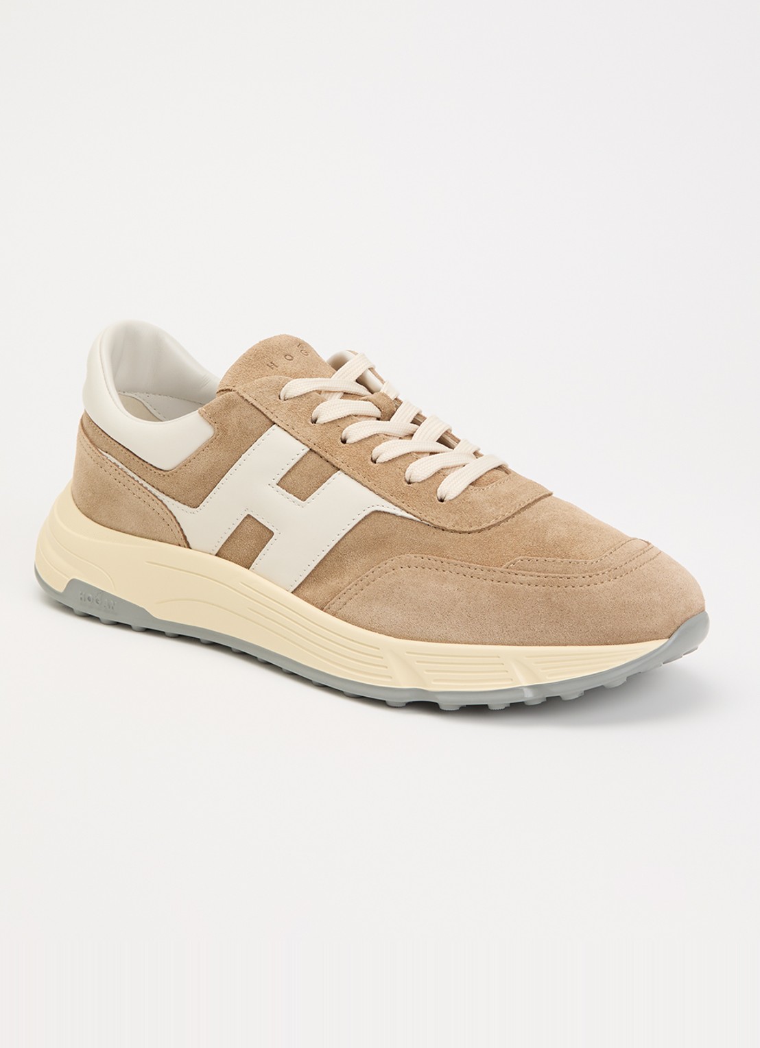 Hogan Hyperlight sneaker van suède met details van leer - voorkant 4 zand