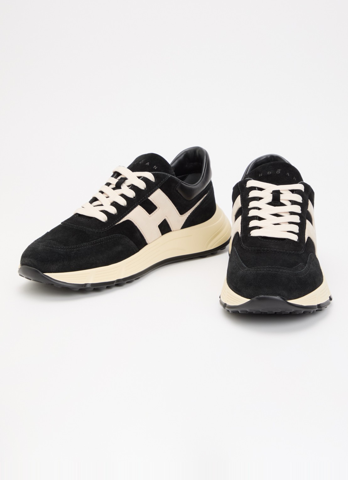 Hogan Hyperlight sneaker van suède met details van leer  - detail zwart