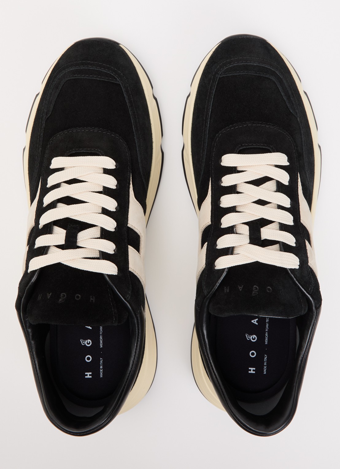 Hogan Hyperlight sneaker van suède met details van leer  - detail 2 zwart