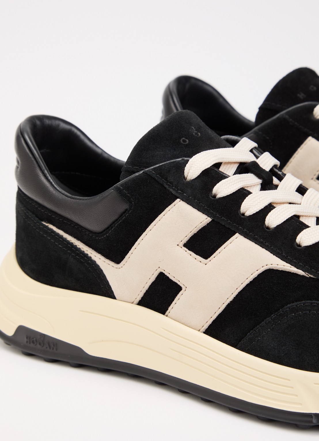 Hogan Hyperlight sneaker van suède met details van leer  - detail 4 zwart