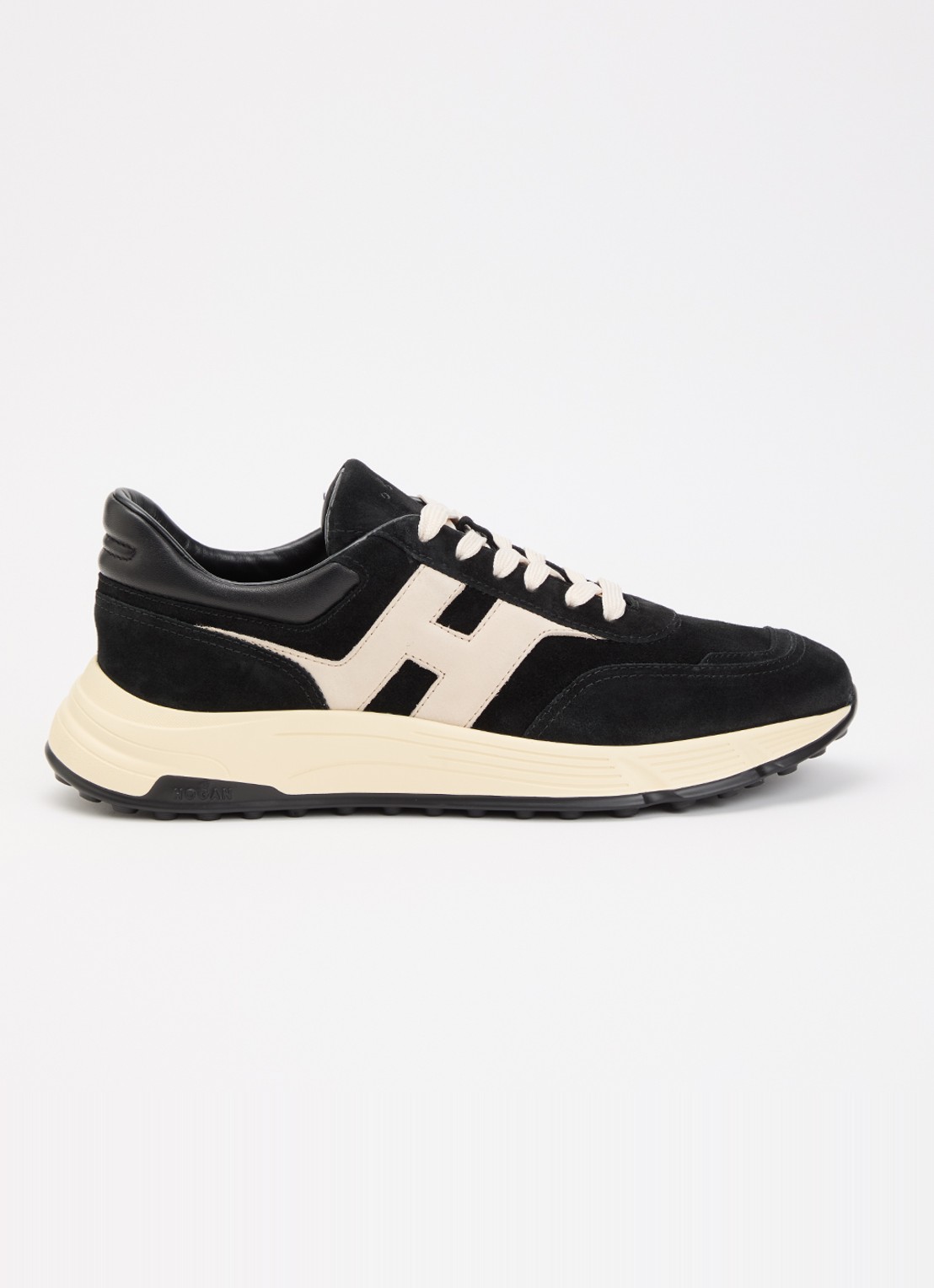 Hogan Hyperlight sneaker van suède met details van leer  - voorkant 5 zwart