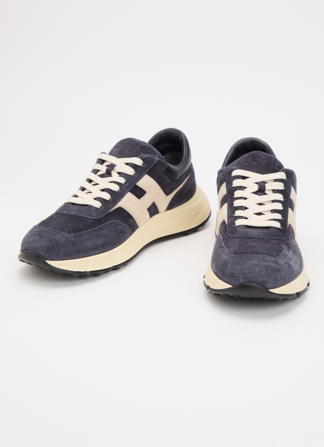 Hogan Hyperlight sneaker van suède met details van leer  - detail donkerblauw