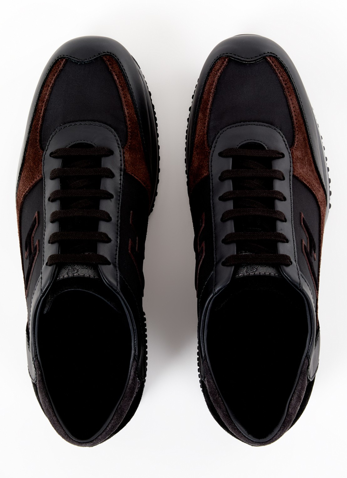 Hogan Interactive sneaker met suède en leren details - detail 5 zwart