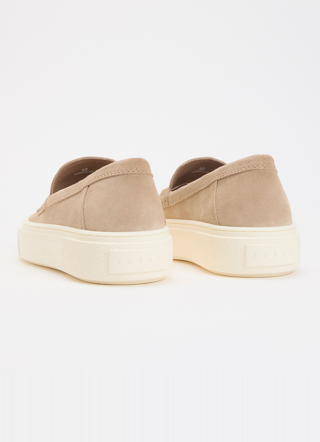 Hogan Mocassin van suède  - achterkant naturel