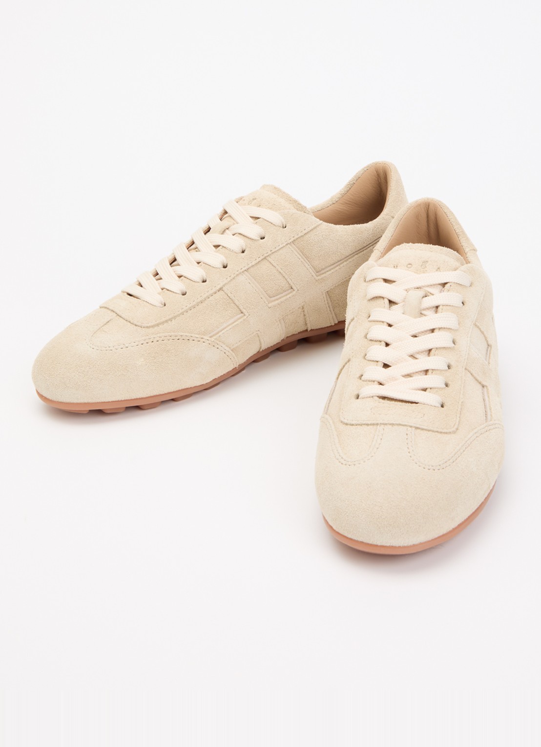 Hogan Olympia sneaker van suède - detail beige