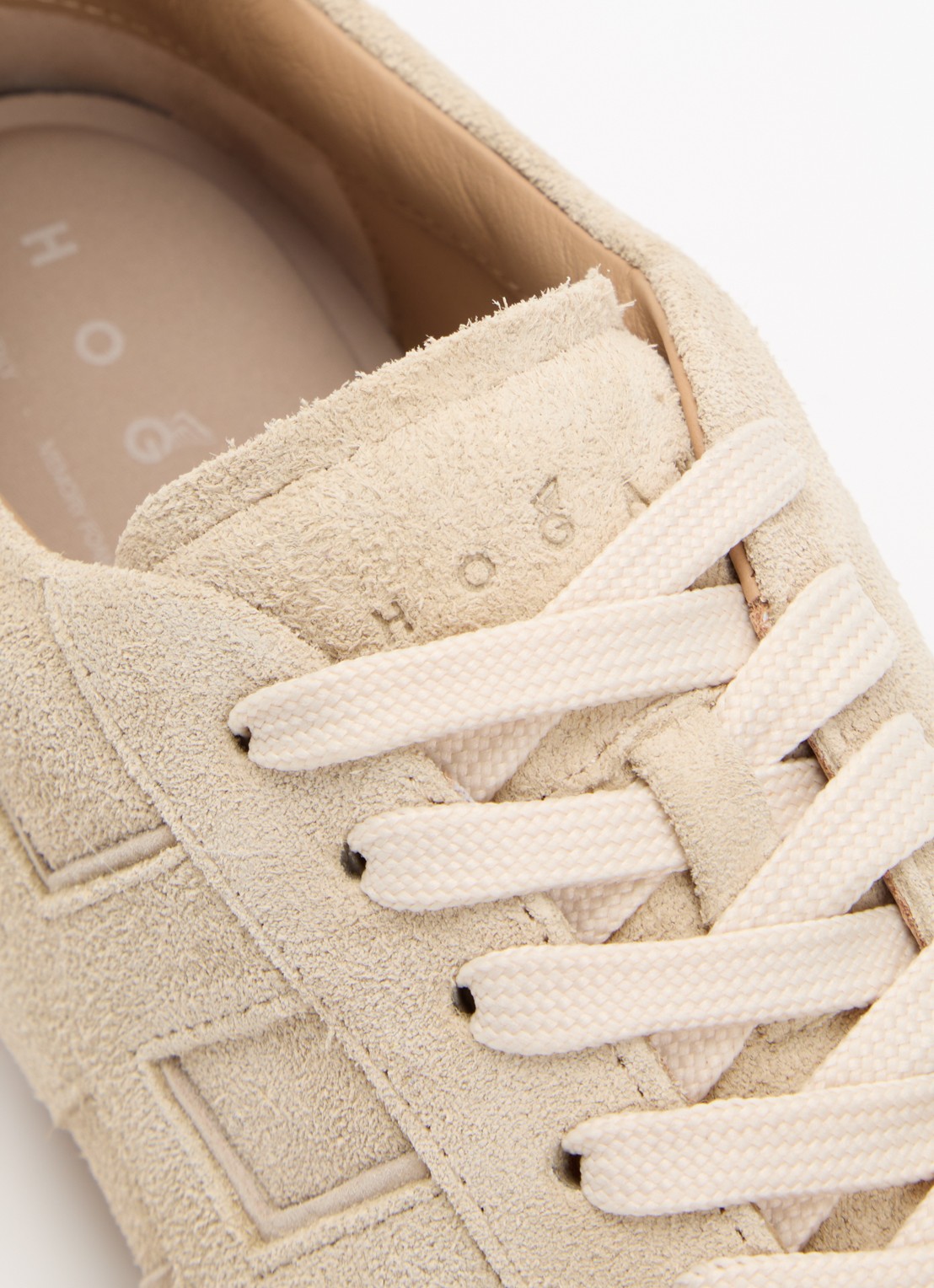 Hogan Olympia sneaker van suède - detail 4 beige