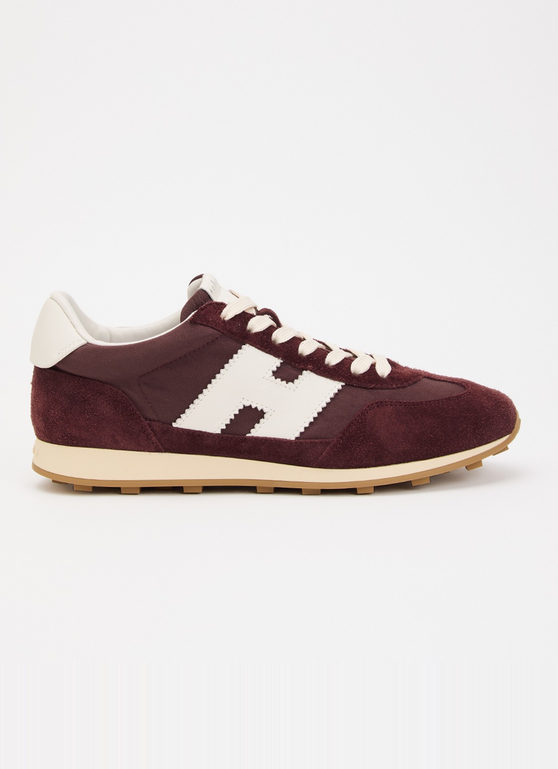 Hogan Sneaker met suède details - voorkant bordeauxrood