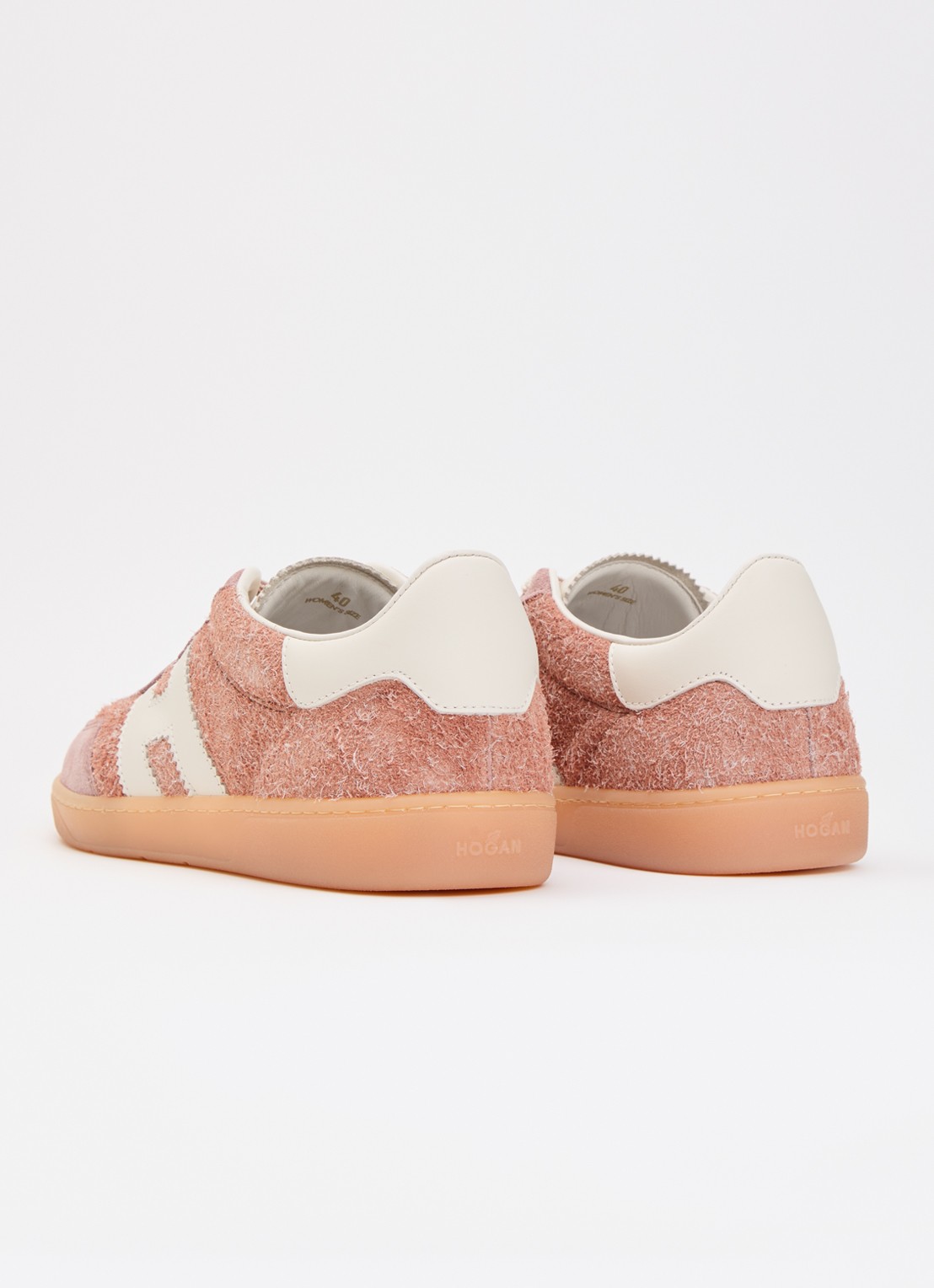 Hogan Sneaker met suède details - achterkant lichtroze