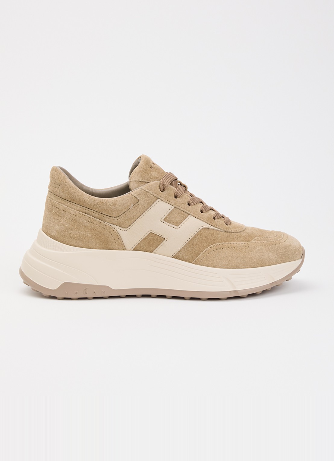 Hogan Sneaker van suède - voorkant 2 beige
