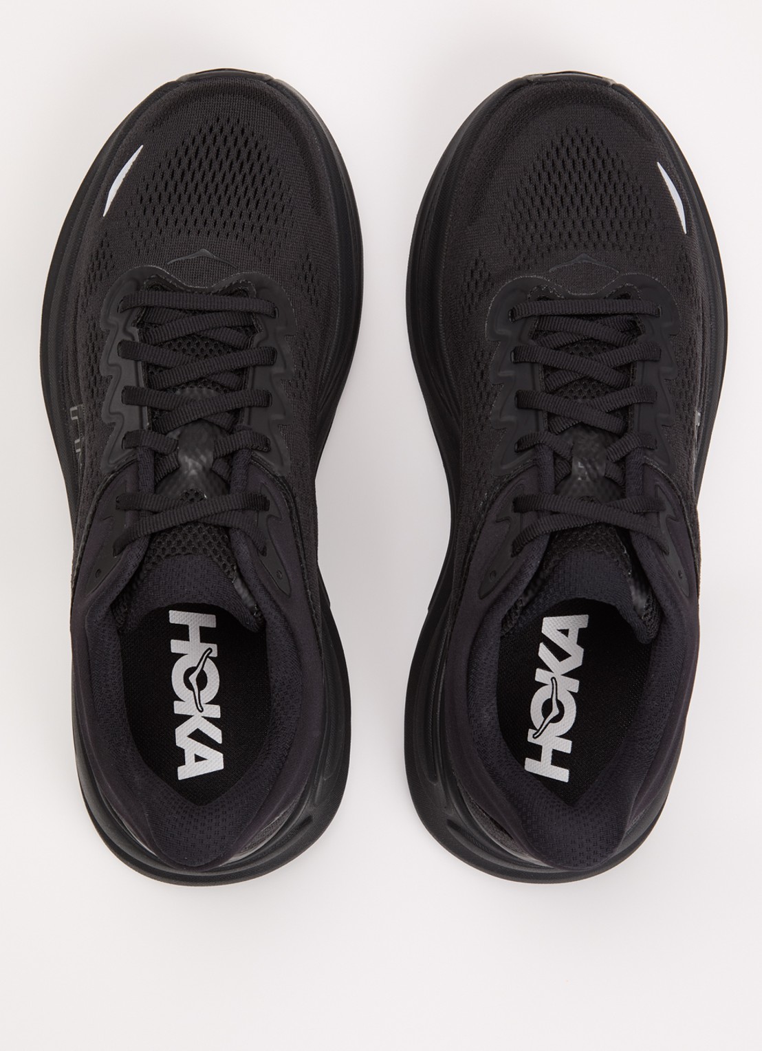HOKA Bondi 9 hardloopschoen met mesh details - detail 6 zwart