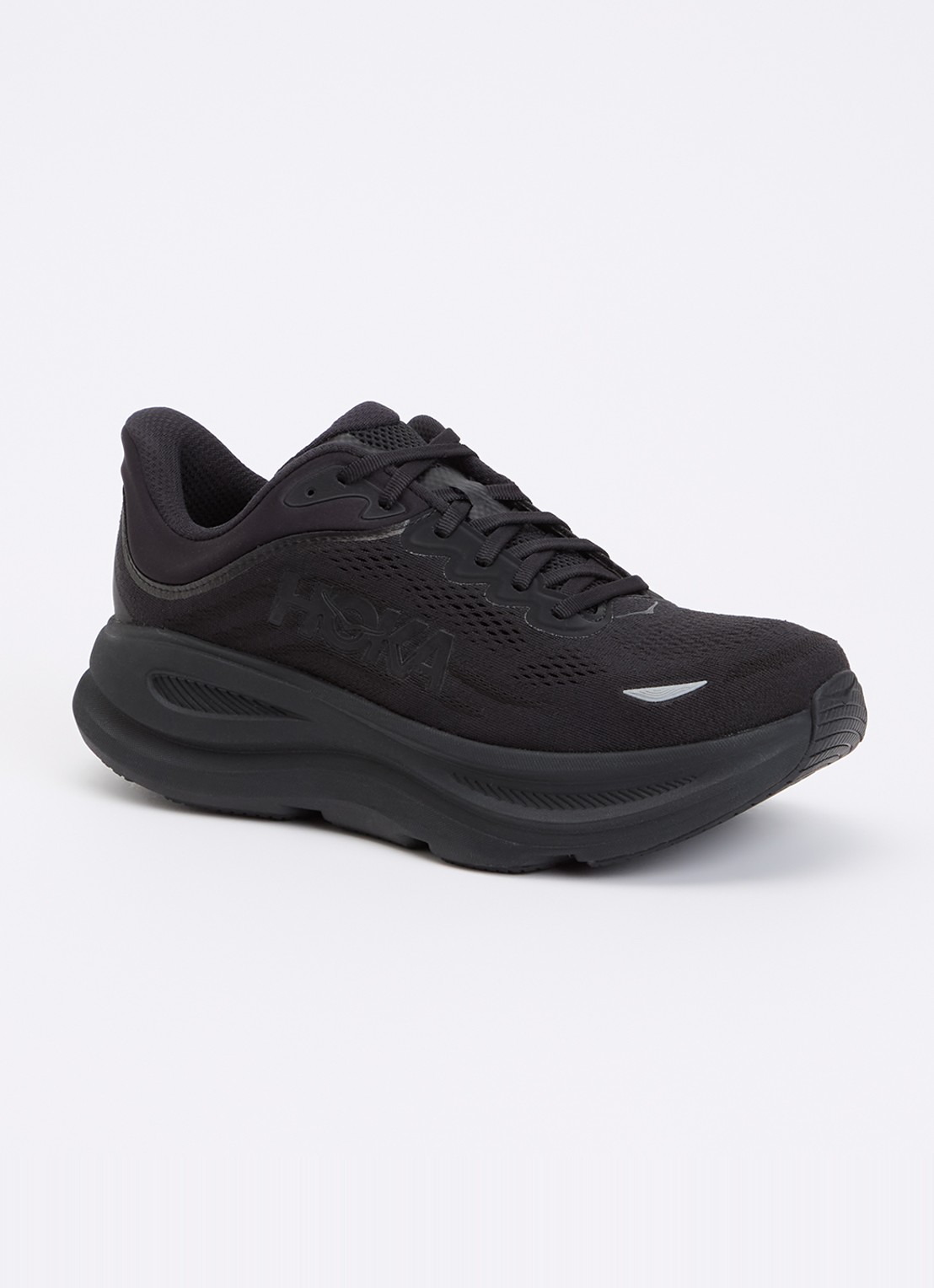 HOKA Bondi 9 hardloopschoen met mesh details - voorkant 2 zwart