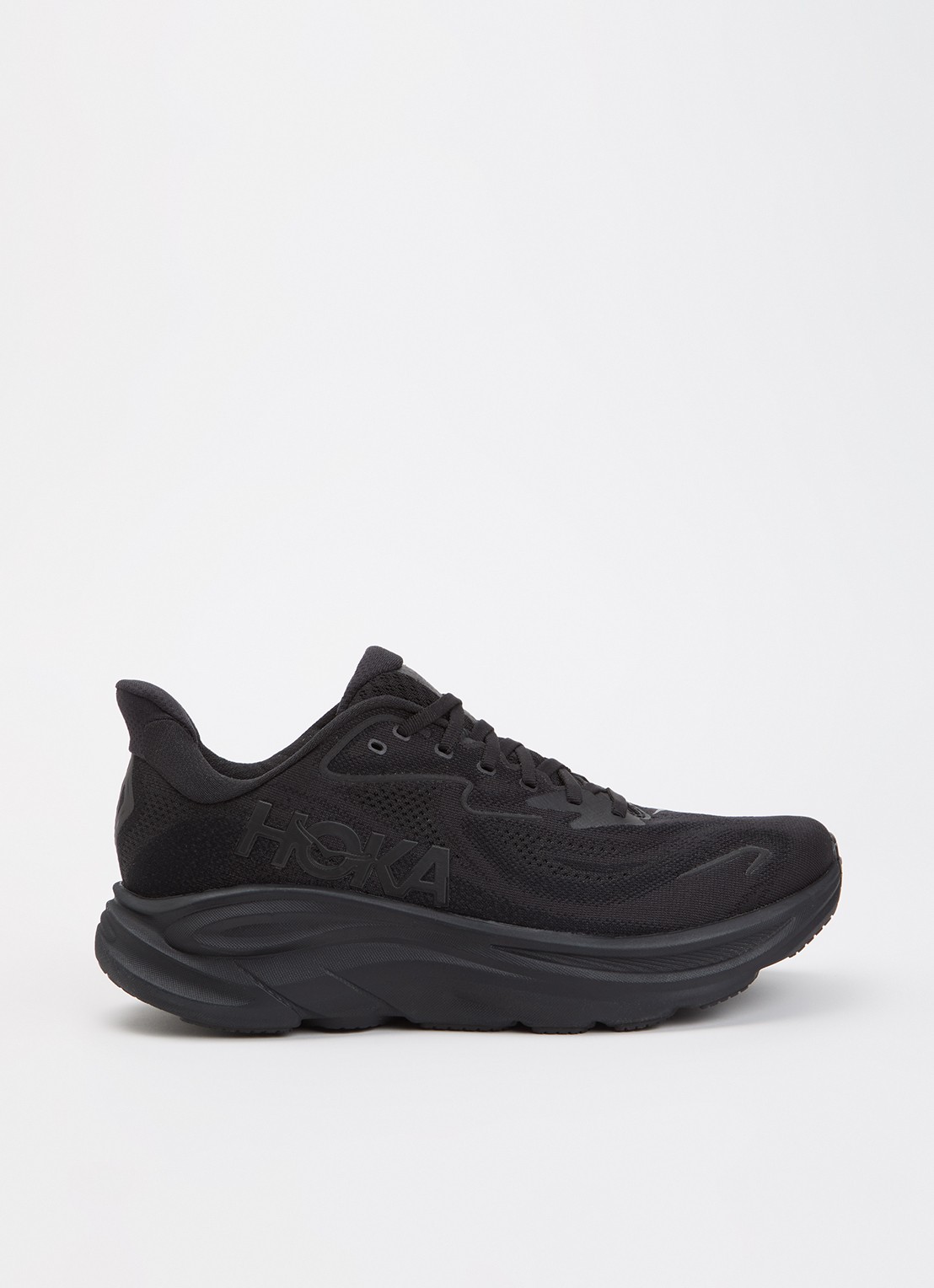 HOKA Clifton 10 sneaker met mesh details - voorkant 2 zwart