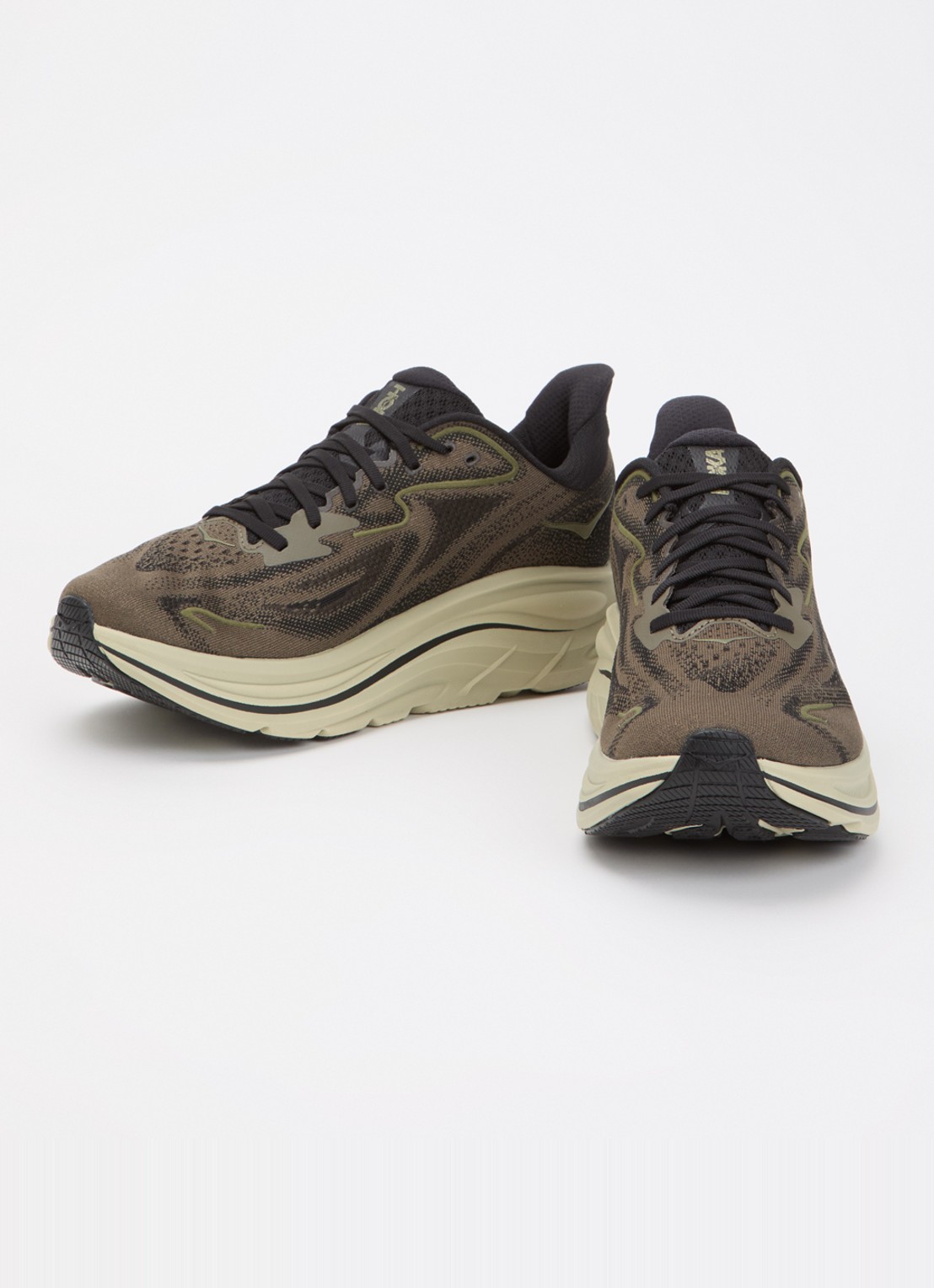 HOKA Clifton 10 sneaker met mesh details - detail 2 mosgroen