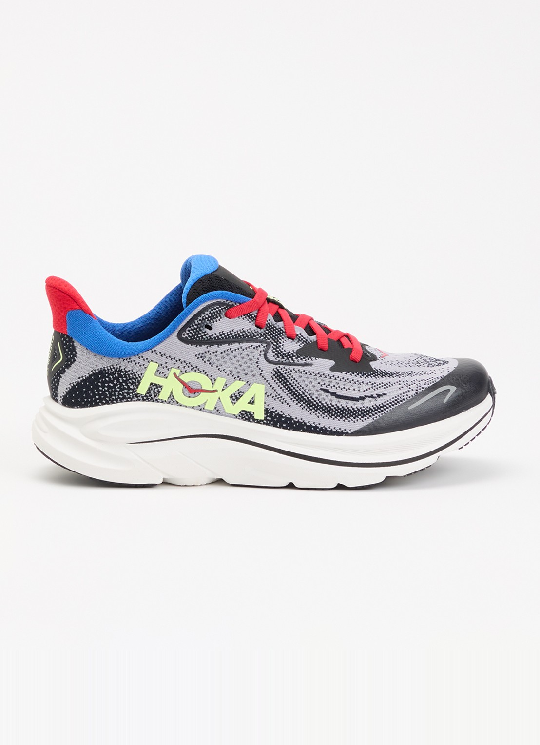 HOKA Clifton 10 sneaker met mesh details - voorkant 2 grijsmele