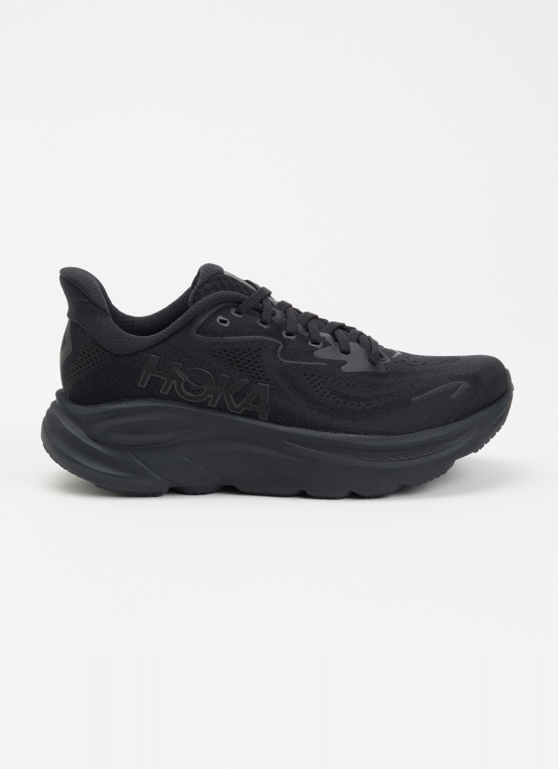 HOKA Clifton 10 sneaker met mesh details - voorkant 2 zwart