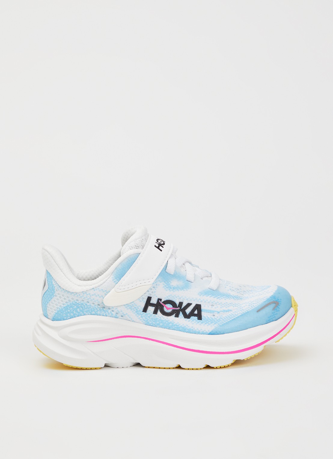 HOKA Clifton sneaker van mesh met logo - voorkant 3 lichtblauw
