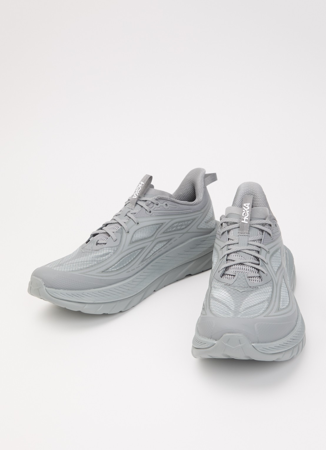 HOKA Mach Remastered sneaker van mesh met logo - detail 3 grijs