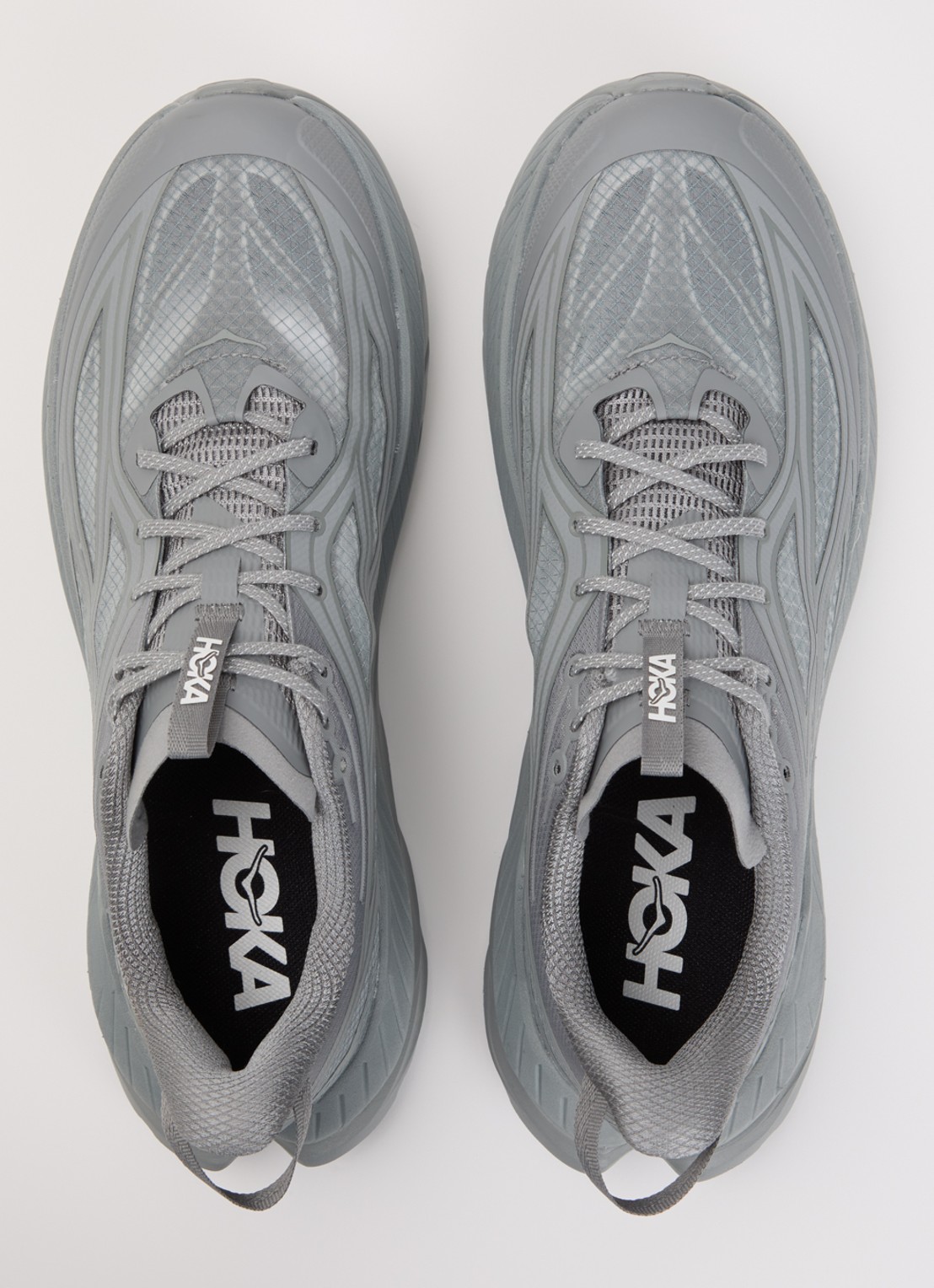 HOKA Mach Remastered sneaker van mesh met logo - detail 4 grijs
