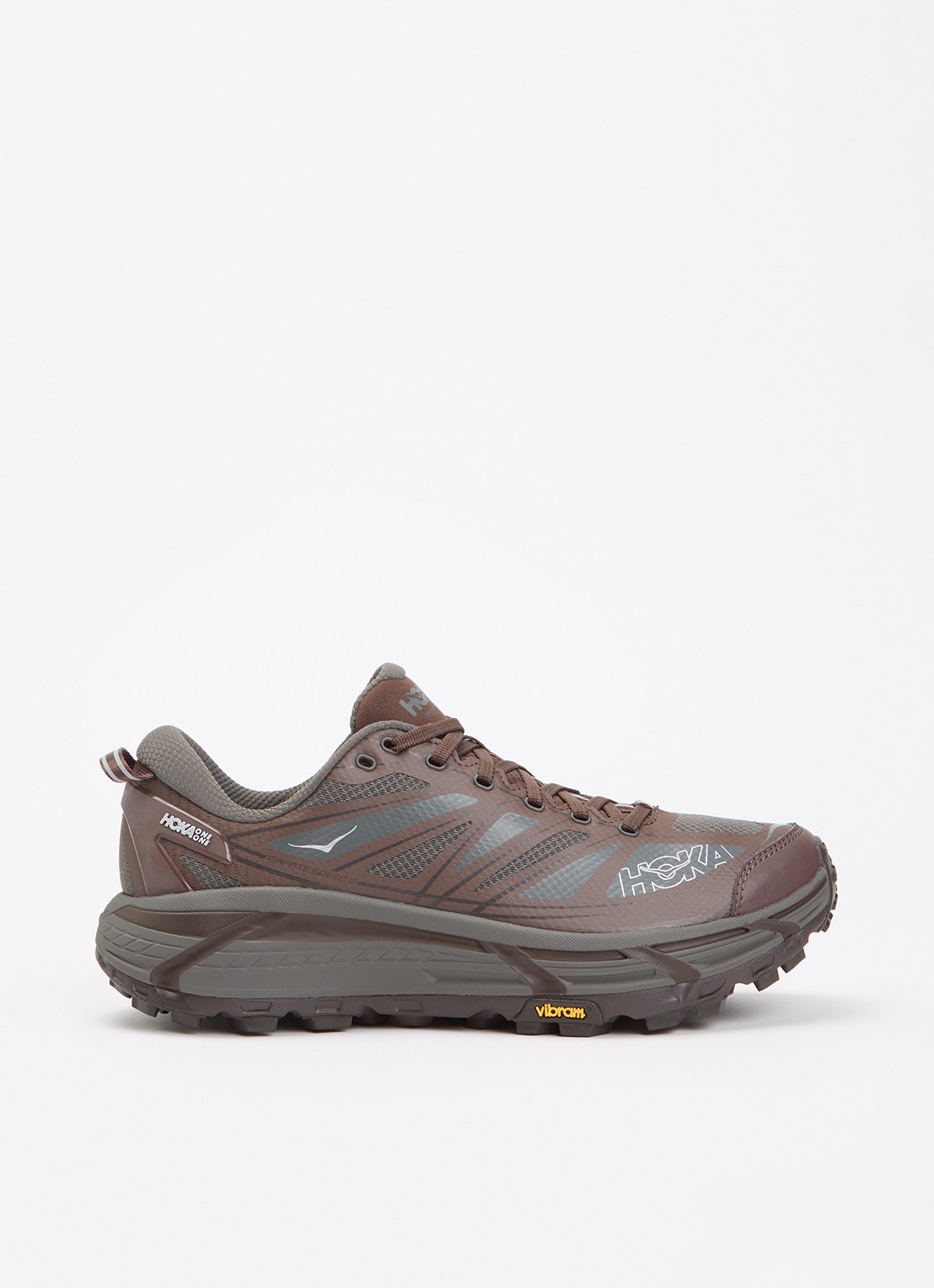 HOKA Mafate Speed 2 sneaker met mesh details - voorkant 2 donkergrijs