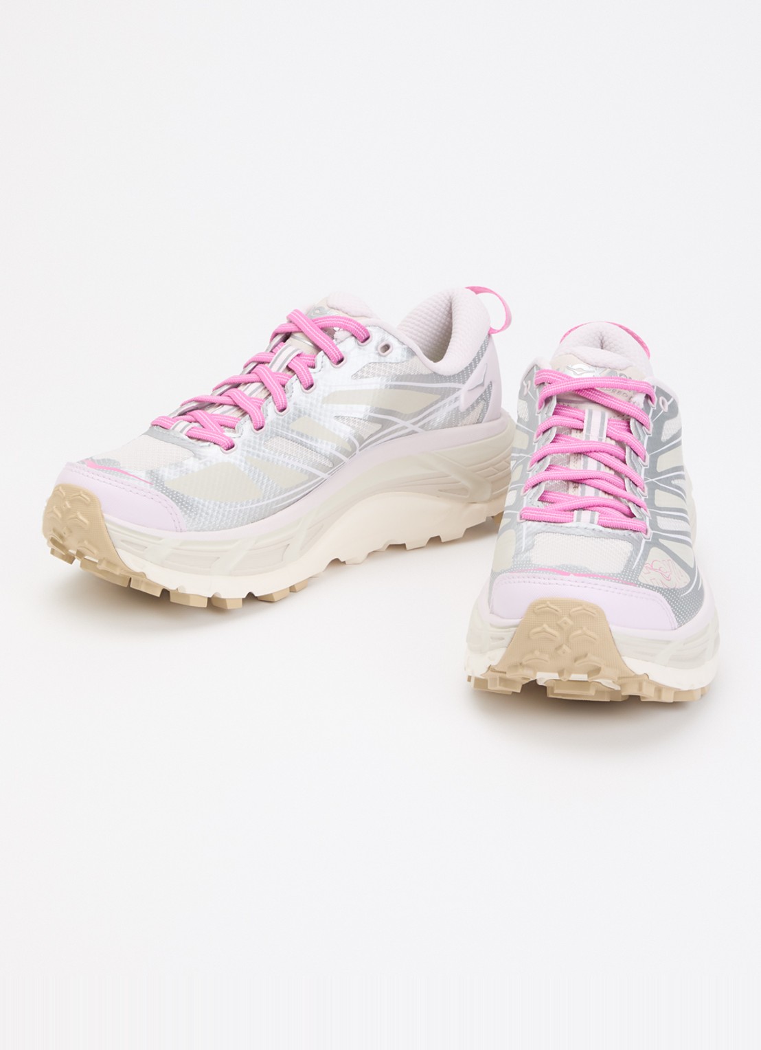 HOKA Mafate Speed 2 sneaker met mesh details - detail lichtroze