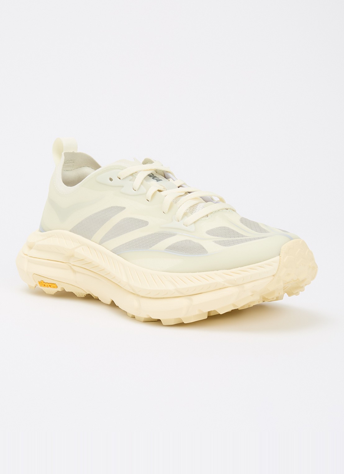 HOKA Mafate Speed 4 Lite sneaker met details van mesh - voorkant 5 vanillegeel