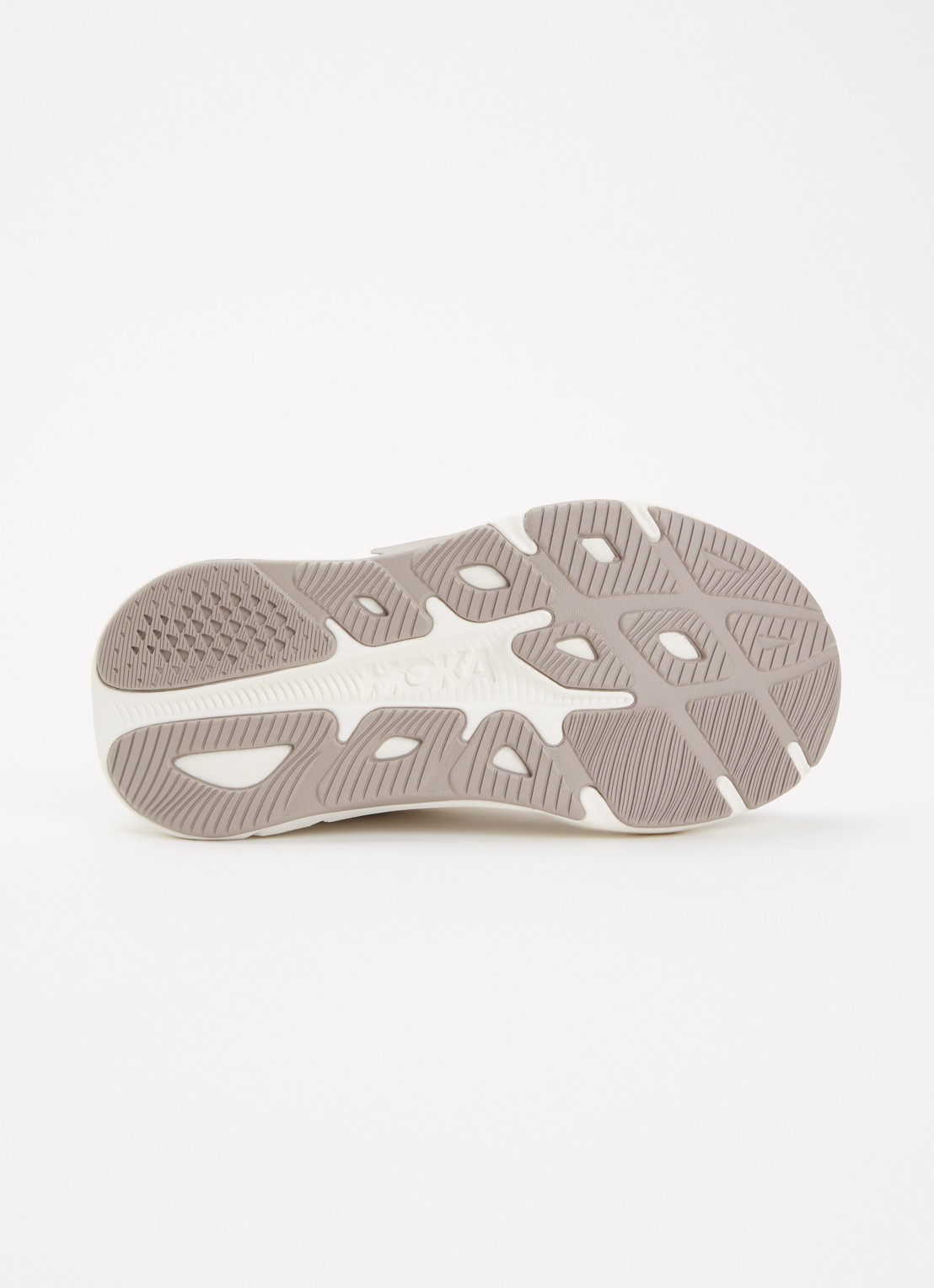 HOKA Rincon 4 hardloopschoen met gebreid bovenwerk en logo - detail 3 lichtgrijs