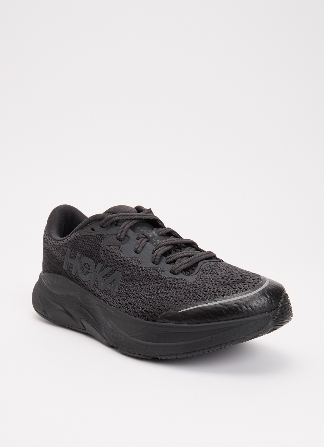 HOKA Rincon 4 sneaker met gebreid bovenwerk en logo - voorkant 4 zwart