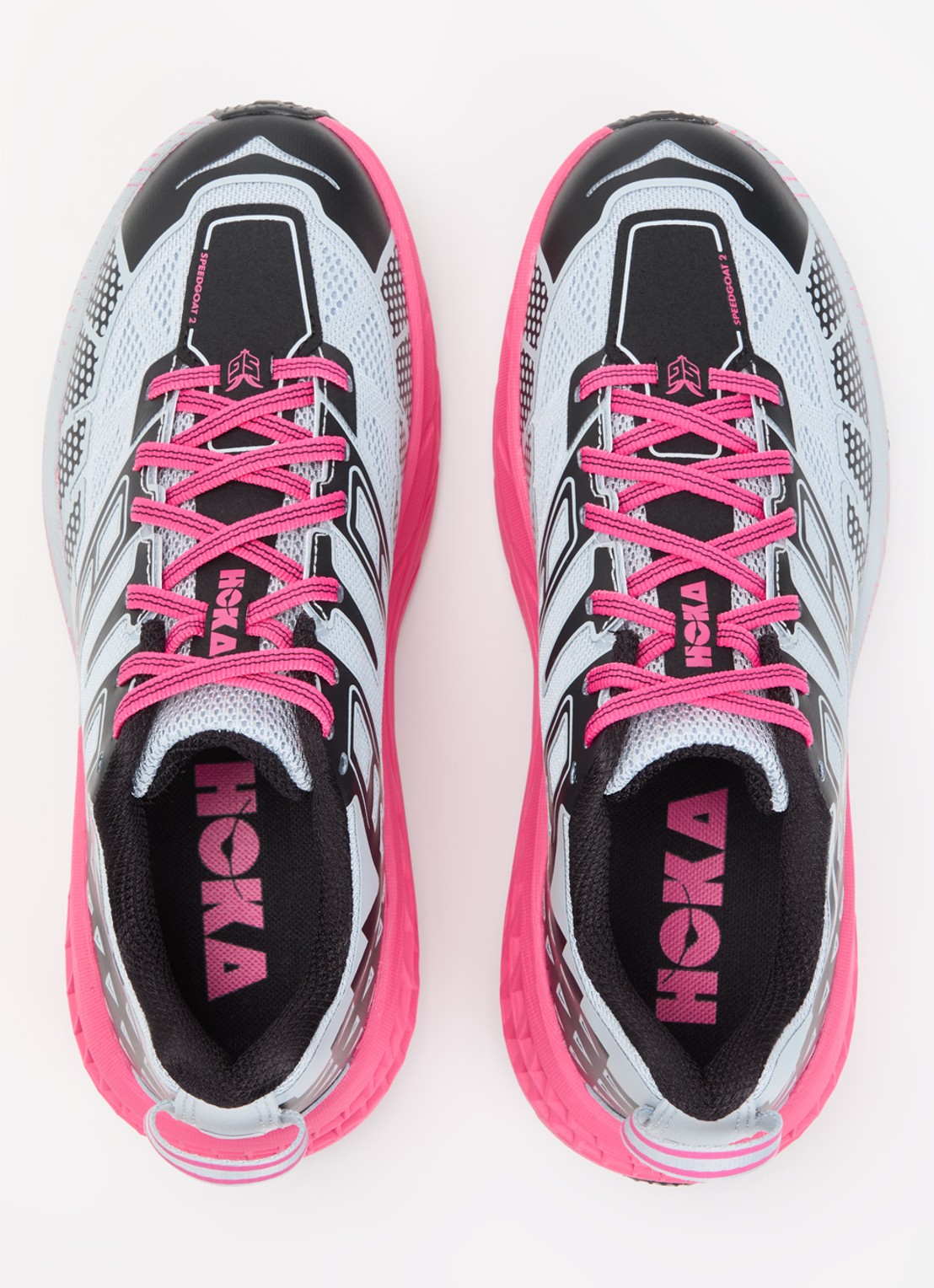 HOKA Speedgoat 2 sneaker met mesh details - detail 4 lichtblauw