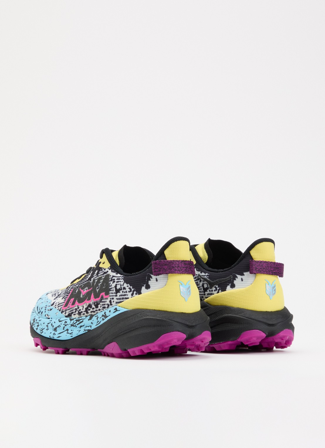HOKA Speedgoat 6 sneaker met gebreid bovenwerk - achterkant 2 zwart