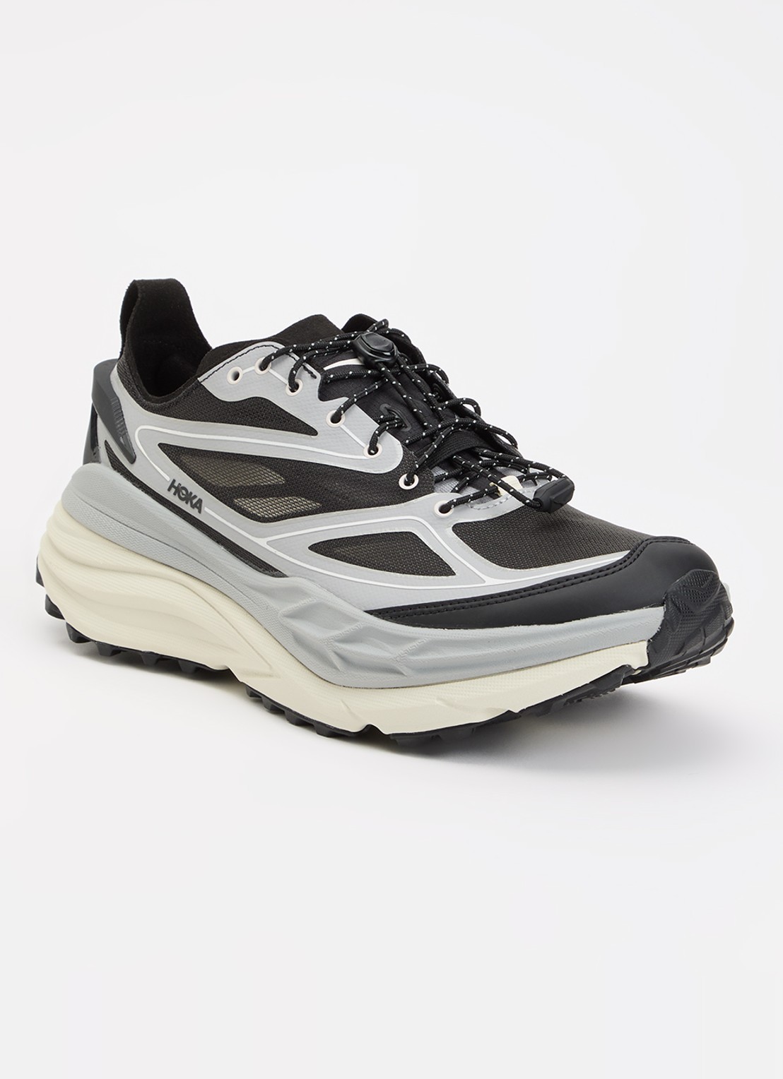 HOKA Stinson One7 sneaker met mesh details - voorkant 4 lichtgrijs