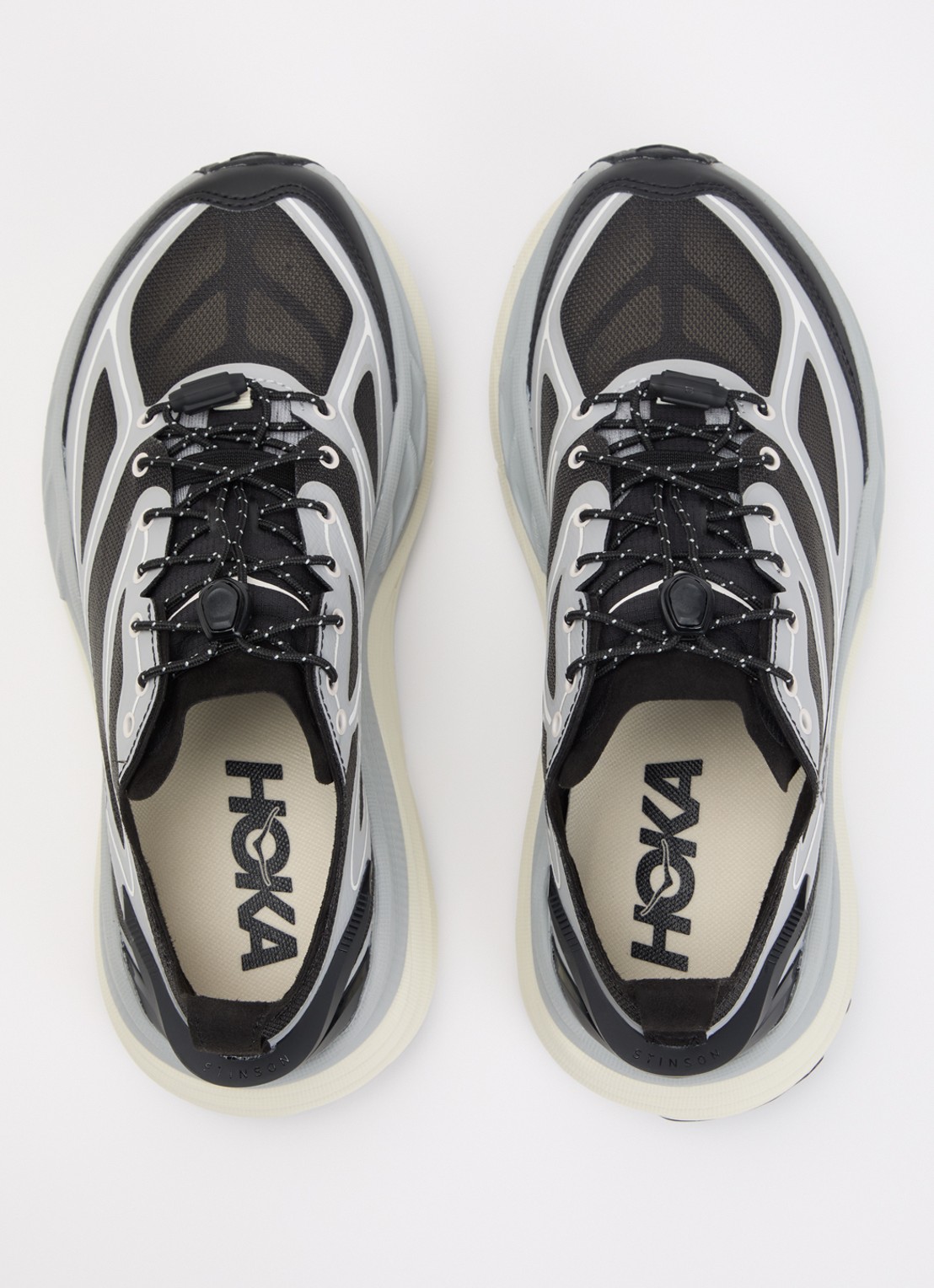 HOKA Stinson One7 sneaker met mesh details - detail 2 grijs