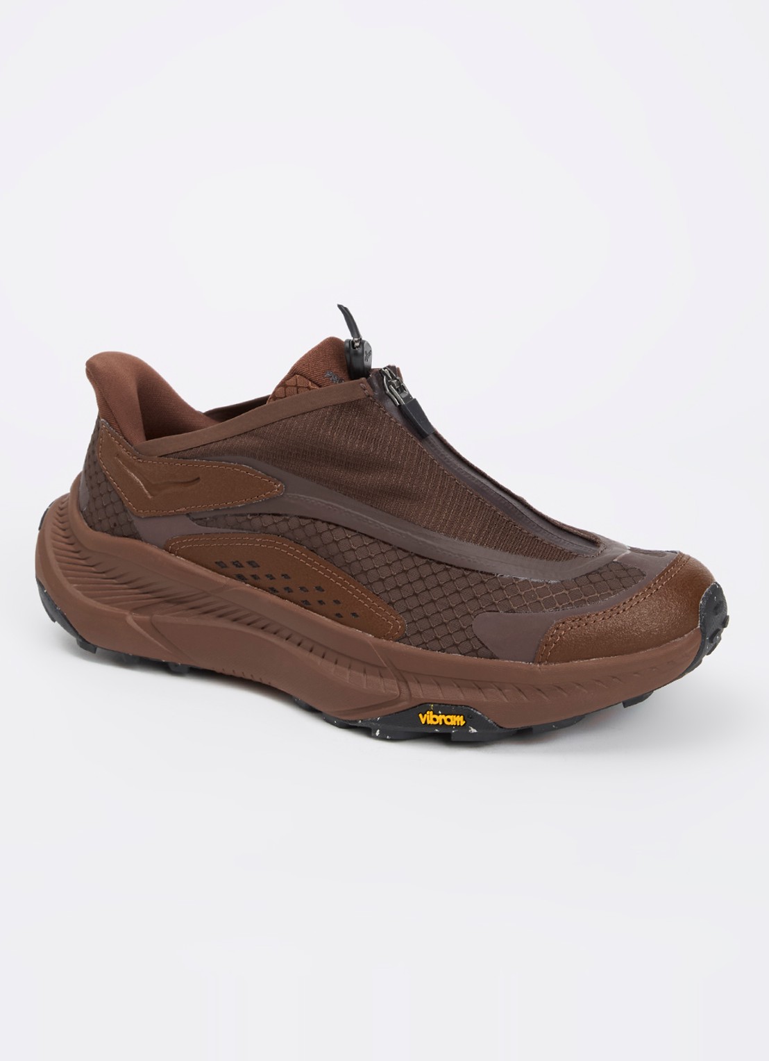 HOKA U Project Transport sneaker met mesh detail - voorkant bruin