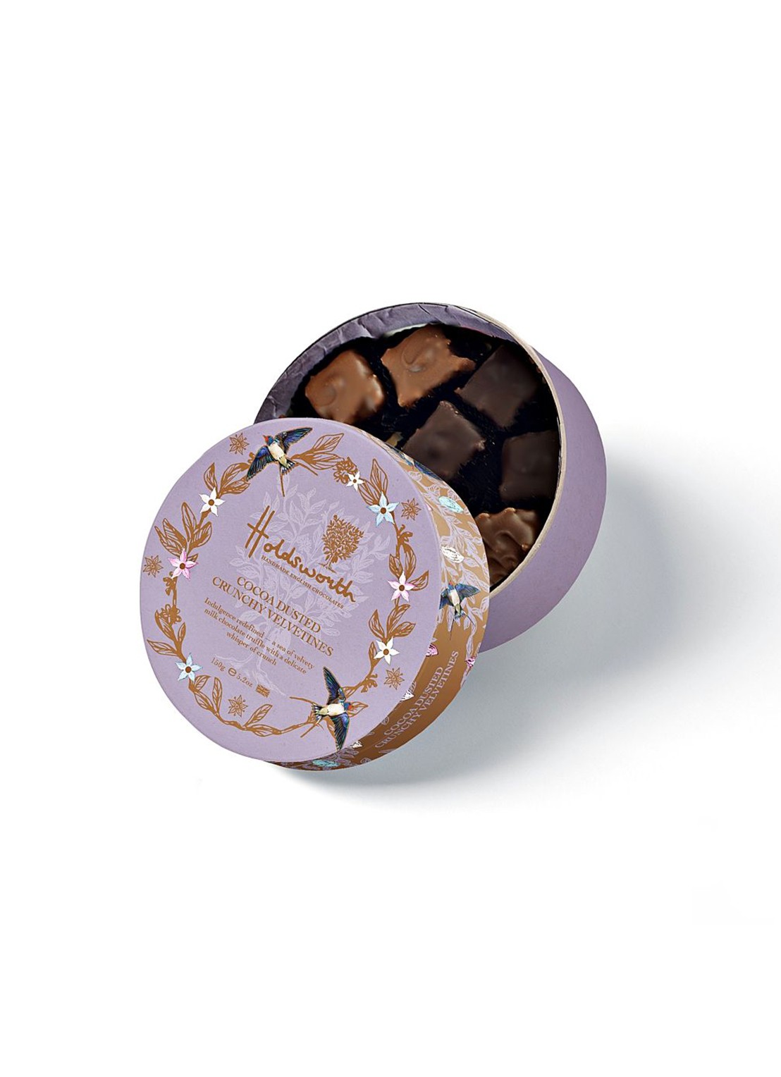 Holdsworth Crunchy Velvetines chocolade bonbons in geschenkverpakking 150 gram   - voorkant undefined