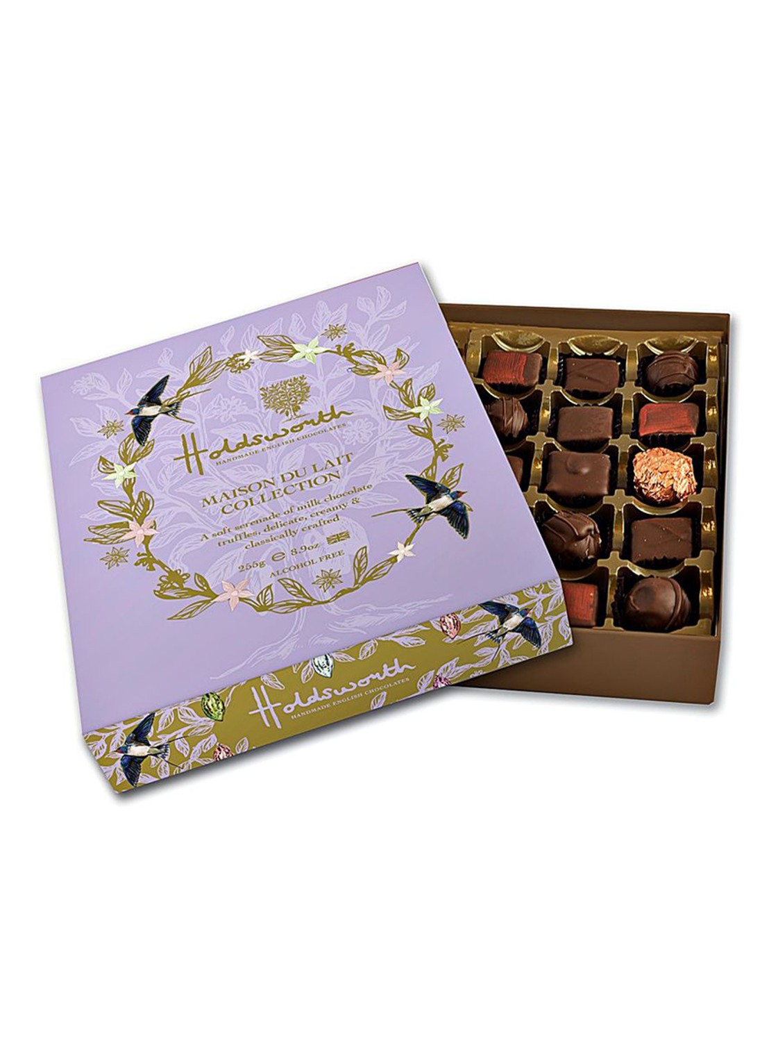 Holdsworth Maison Du Lait chocolade bonbons in geschenkverpakking 225 gram - voorkant undefined