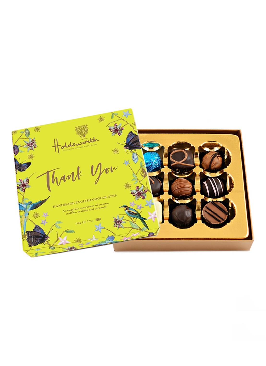 Holdsworth Thank You chocolade bonbons in geschenkverpakking 9 stuks - voorkant undefined