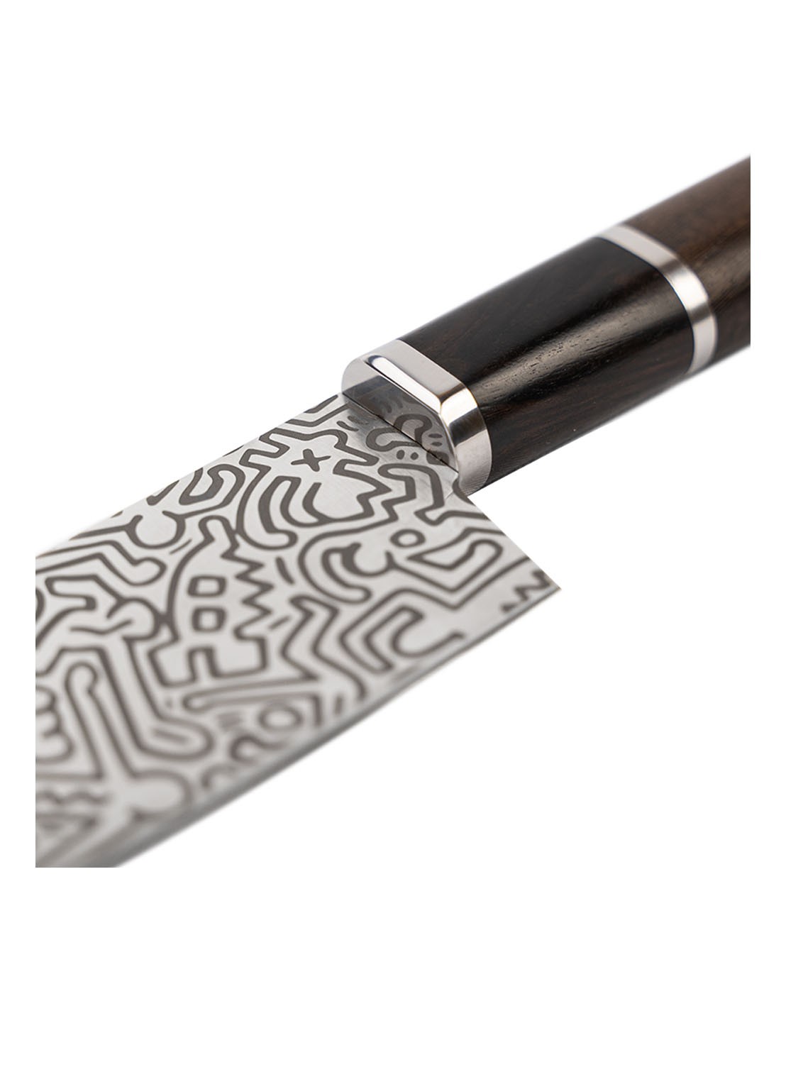 Homey's Keith Haring koksmes met chopsticks in cadeauverpakking  - detail 5 donkerbruin
