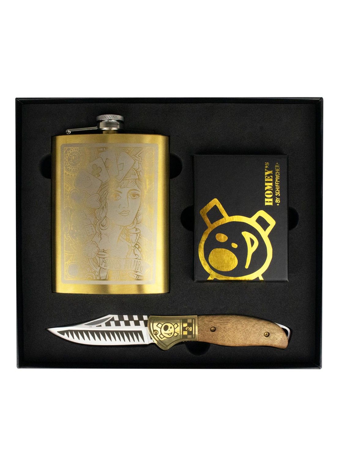 Homey's Men's Ruin 3-delige outdoor giftset - voorkant 6 zwart