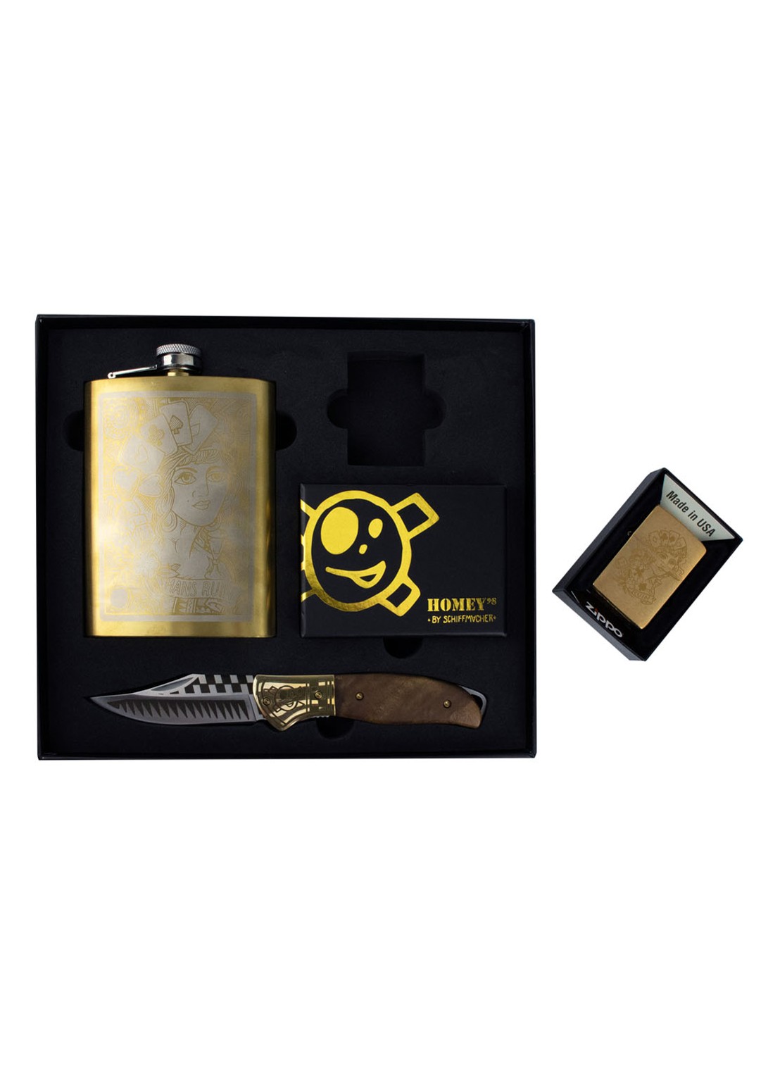 Homey's Men's Ruin 4-delige outdoor giftset - voorkant zwart