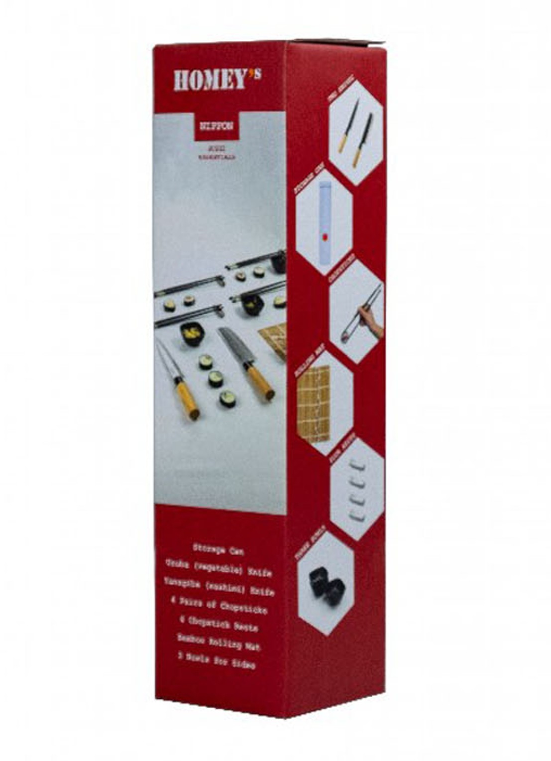 Homey's Nippon Sushi Essentials blik giftset 14-delig - detail lichtbruin